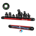 7-Piece Impact Swivel Socket Adapter Set, 1/4" 3/8" 1/2" Drive Universal Joint Socket Set CR-MO Steel, Wobble Joint Sockets Reducer with Magnetic Aluminum Sockets Rail - style: 7-Piece Socket Adapter