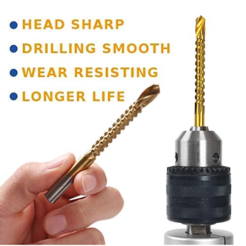 6pc Titanium Twist Drill Bit Set 3-8mm HSS Sawtooth Bits for Wood Metal Plastic Hole Saws