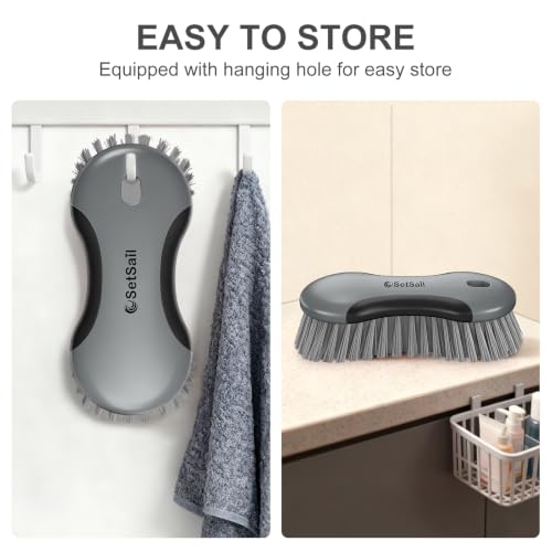 SetSail Multi-Purpose Scrub Brush of 2 Pack, Black Grey - color: Black Grey