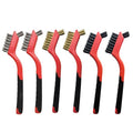 Small Wire Brushes Set for Cleaning Rust Removal in Holes, 6pcs Brass/Stainless Steel/Nylon Brushes
