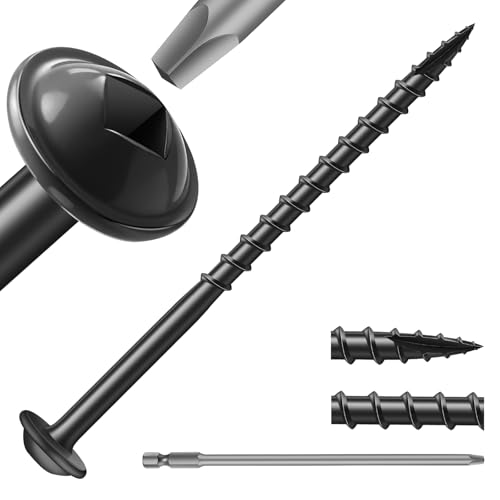 Pocket Hole Screws #8 x 2-1/2" (206Pcs) 2lb. Carbon Steel, Black, Washer Head, Coarse Thread, Square Drive,150MM Drive Bit Included - color: Black, size: #8 x 2-1/2"