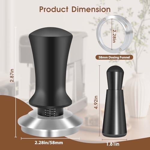 Reoszeank 58mm Espresso Accessories Kit, Tamper, WDT, Dosing Funnel - size: 58mm Fits Breville Dual Boiler/Oracle/Gaggia/E61