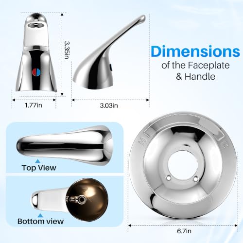 Shower Trim Kit Compatible with Delta RP54870, Lever, Chrome - color: Chrome