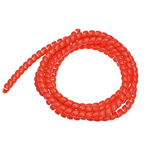 uxcell Flexible Spiral Tube Wrap Cable Management Sleeve 8mm X 10mm Computer Wire Manage Cord 2 Meters Length Red - color: Red