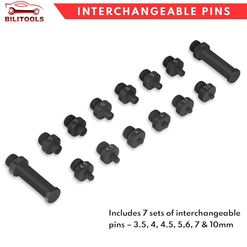 BILITOOLS 15PCS Pulley Holder Tool Set, 1/2" Drive Adjustable Pin Wrench