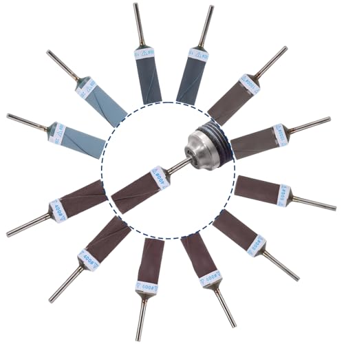 12pcs 400-2000 Grit Sanding Drums for Dremel Rotary Tool | Rotary Tool Bits Sander Set Bands Mandrels for Wood Plastic Metal Grinding Polishing - style: 400-2000 Grit