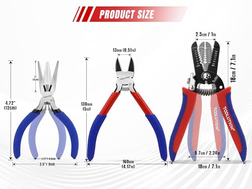 3-Piece Electrician's Pliers Set Professional Wire Stripping Tool - color: Wire Cutter+needle Nose+wire Stripper