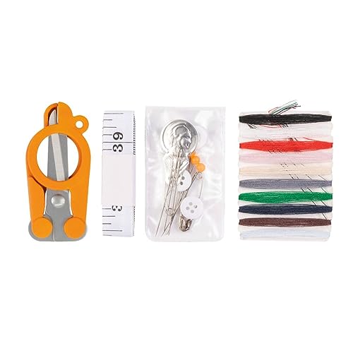 Fiskars Sewing Kit,Gifts for Mom,27-Piece Travel Sewing Set with Case,Orange,(Pack of 12) - size: (Pack of 12)