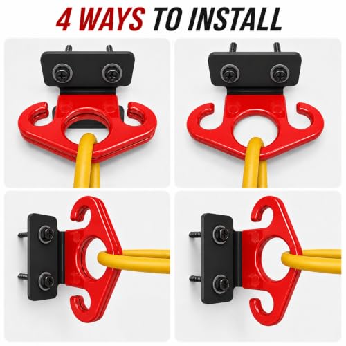 Resistance Bands Wall Mount Anchors, 3 Pack Steel Hook for Home Gym - color: Red