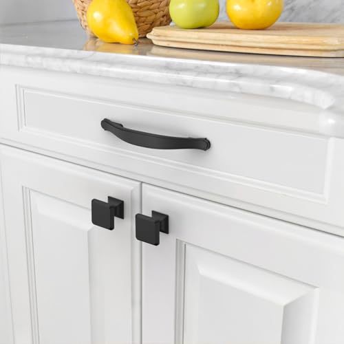 Amerdeco 10 Pack Matte Black Cabinet Pulls 3.75 Inch(96mm) Hole Center Drawer Pulls Cabinet Hardware Kitchen Cabinet Handles for Bathroom ZH0068 - color: Matte Black, size: 3.75"/96MM Hole Center