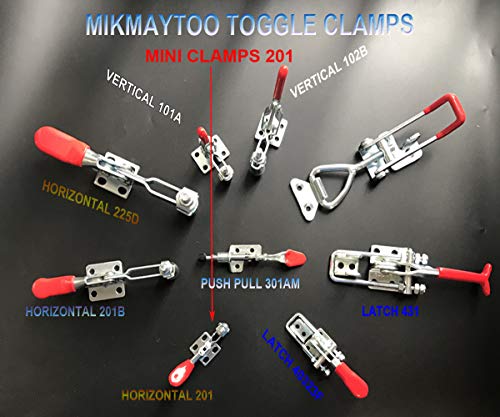 Small Quick Release Horizontal Toggle Clamp 201A Hand Tool 60 lbs / 27kg (201-8PACK) - style: 201-8PACK