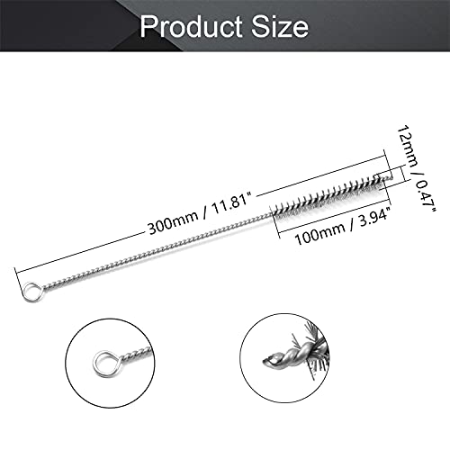 Utoolmart Steel Wire Cleaning Brush, Spiral Power Tube Cleaning Tool, Bottle Brush, 0.5-inch Diameter 12-inch Length, 10pcs - color: 10pcs, size: 1.2cm