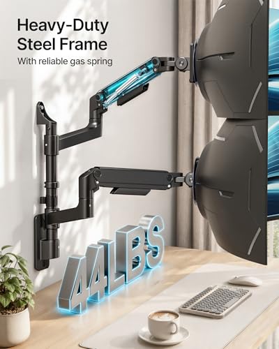 Dual Wall Mount Monitor Arm for 17-49" Ultrawide Screens - size: Dual