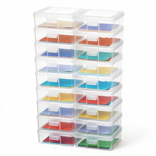 novelinks Plastic Small Storage Containers for Organizing, Mini Tote Box - color: 18 Pack Small -Clear