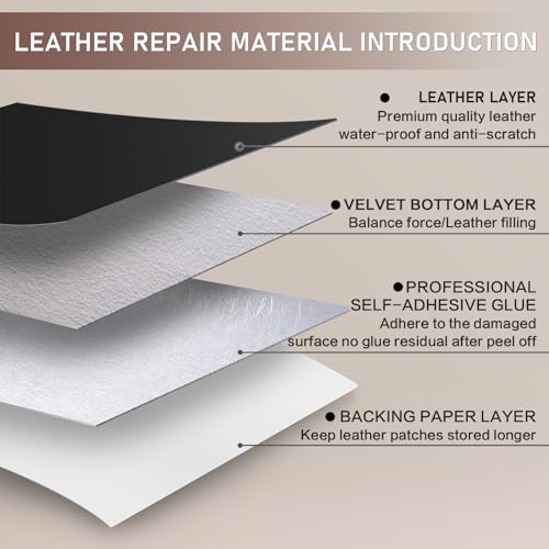 Leather Repair Tape, Self Adhesive Leather Repair Patch Kit Smooth Black - color: Smooth Black, size: 4x 63 inch