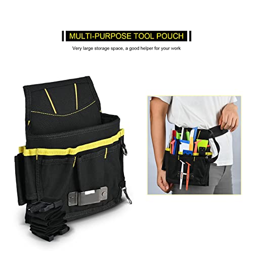 EHDIS Wrapping Tool Pouch with Belt Waist Waterproof Oxford Small Tool Organizer Tool Bag Utility Gadget Tool Holder with Multi Pocket for Car Tools