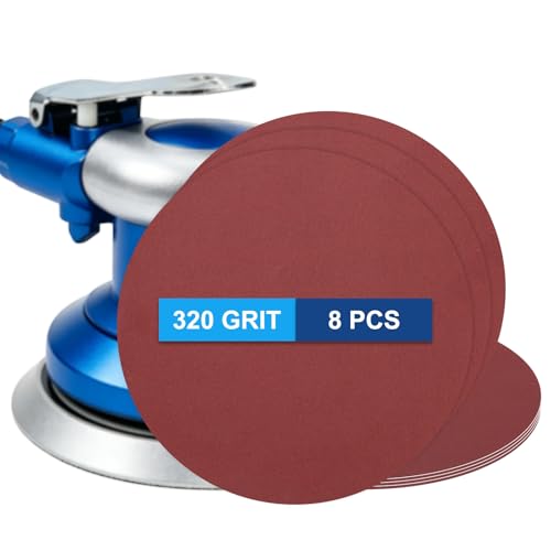 8 Pack 10 Inch PSA Sanding Discs 320 Grit Aluminum Oxide Red - size: 320 grit