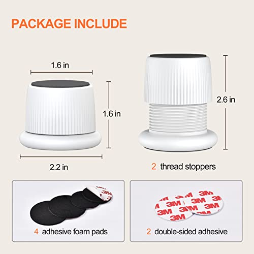 Stick on Headboard Wall Potector 1.6-2.6 inches Adjustable -White 2 Pcs - color: White - 2 Pcs