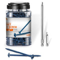100 PCS #8 x 2 Blue Coated, Hardened Steel Pocket Hole Screws, No.8 x 2 Inch Square Drive Washer Head Wood Screw, 2" & 6" Bit Included, Partially Threaded Self Tapping by TPOHH - size: #8 X 2 inch