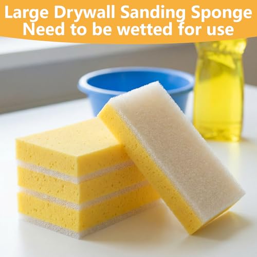4 Pcs Drywall Sanding Sponge, 9" Washable Dual-Sided Wet Sanding Block - color: 4 Pcs