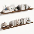 Vivelove 10 Inch Deep Floating Shelves for Wall 55” Set of 2, Rustic Brown - color: Rustic Brown, size: 55”wx10.2”dx1.5”h