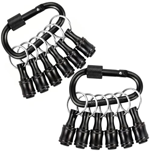 FACAINCXS Bit Holder 1/4 inch Hex Shank Screwdriver Bits Holder Extension Bar Keychain Screw Adapter Drill Change Hand-held Screwdrivers Drill Bits Holder Portable (2Set-Black) - color: A8-sct