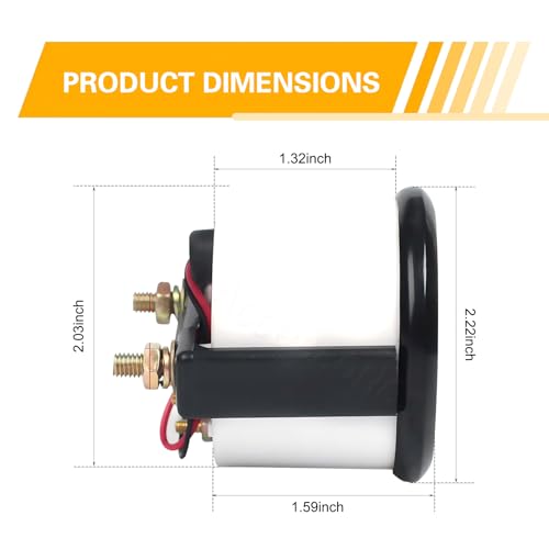 2" 52mm 12V Fuel Level Gauge Kit, 240‑33 Ohm E‑1/2‑F Pointer Dash Gauge, Adjustable Black Fuel Tank Meter, IP67 Waterproof Universal for Car RV Yacht Marine Motorcycle, for Custom Tank & DIY Builds - color: Black