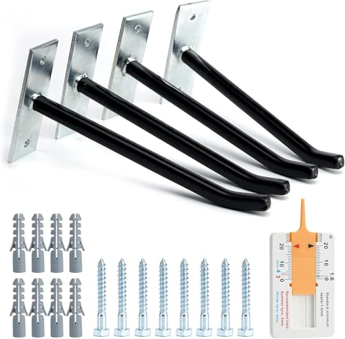Sinoer 10 Inch Wall Mount Steel Tire Hooks,4 Pack Black - color: 4 Pack – Black
