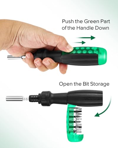 10-in-1 Precision Ratchet Screwdriver Set, Slotted/Pozi/Torx