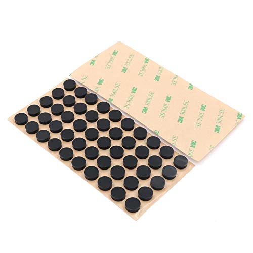 Furniture Silicone Rubber Pads 3/8" (10mm) Diameter Round 3M Self Adhesive Protects Kitchen Cabinets, Drawers, Desks and Furniture Against Bumps and Scratches 100 Pack - Black - color: Black Silicone 100 Pack