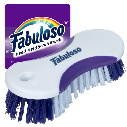 Fabuloso Compact Hand Scrub Brush, White and Purple, 6 Inch - size: Hand-Held Scrub Brush