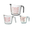 Anchor Hocking Glass Measuring Cups, 3 Piece Set (1 Cup, 2 Cup, 4 Cup liquid measuring cups) - style: 3pc Set