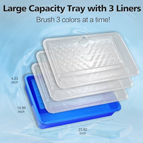 Paint Roller Kit, 18" Paint Roller Set with Paint Scraper, Putty Brushes, Tray with Disposable Liners, Extension Pole and Gloves, Wall Repair and Painting Tools for Interior Walls and Ceilings - size: 18-inch Paint and Putty Brush