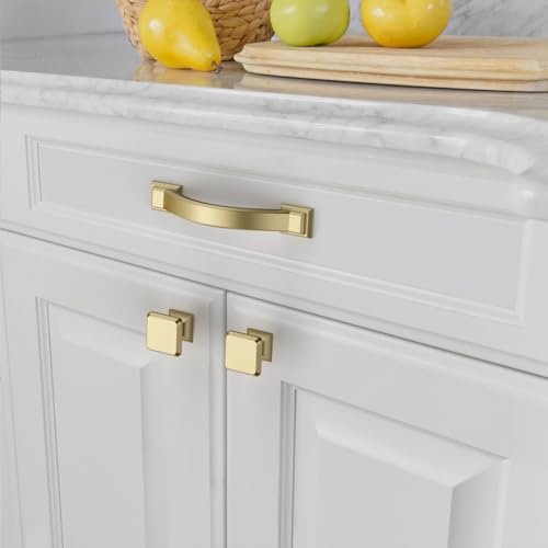Amerdeco 10 Pack Brushed Gold Cabinet Pulls 3" - color: Brushed Gold, size: 3" hole center