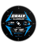 CRALY 10 Inch 100 Teeth Aluminum and Non-Ferrous Metal Cutting Circular Saw Blade, 5/8 Inch Arbor, Carbide Tipped, Thin Kerf, Black Ice™, for Thin Aluminum, Plastic, Composite(C10100AL) - size: 10", 5/8" arbor, 100T