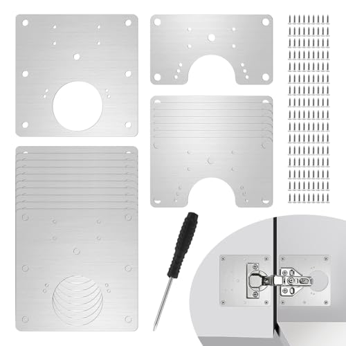 22PCS Cabinet Door Hinges, Stainless Steel Door Hinge Repair Kit Plate with Mounting Screws, Large Hinge Repair Board for Kitchen Cabinet, Cupboard Doors and Furniture