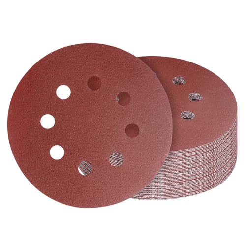 5 Inch 8 Hole Sanding Discs Hook and Loop, 20 PCS 80 Grit Round Sand Paper Disc (80 Grit) - size: 5 Inch
