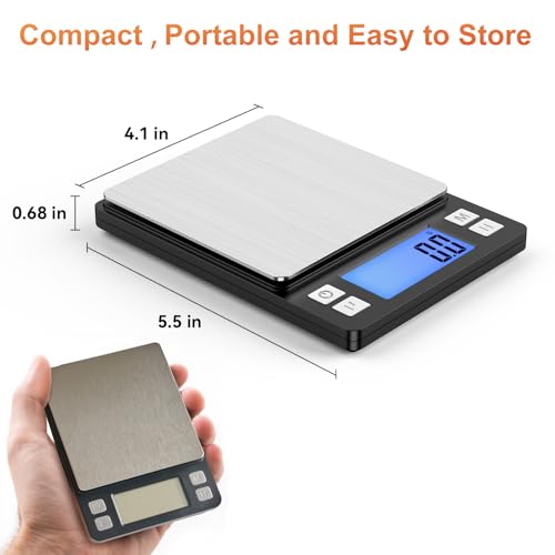 BOMATA Upgraded Small Food Scale with 0.1 g/0.001 oz High Precision - size: 0.1g/3kg Black