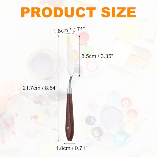 HARFINGTON 2pcs Palette Knife Painting Tool 3.35" x 0.71" Stainless Steel Art Spatula Pallet Knives Scrapers Tools with Plastic Handle for Acrylic Oil Canvas Mixing Spreading, Red/Silver - size: 3.35" x 0.71"