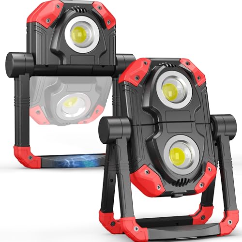 Adelante Rechargeable Work Lights 2 Pack, 2500LM, Magnetic Base, 360° Stand