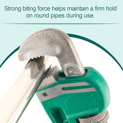 10in Heavy Duty Adjustable Pipe Wrench Non-Slip Plumbing Tool - size: 10in