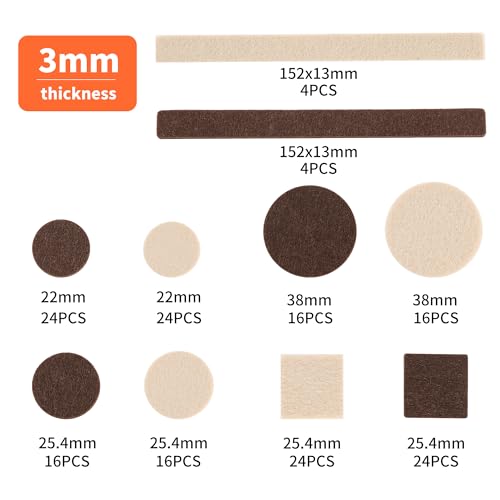 168 PCS Felt Furniture Pads - Self Adhesive Floor Protectors for Hardwood Floors, Anti Scratch Chair Leg Feet Pads, Furniture Sliders for Home Furniture Protection