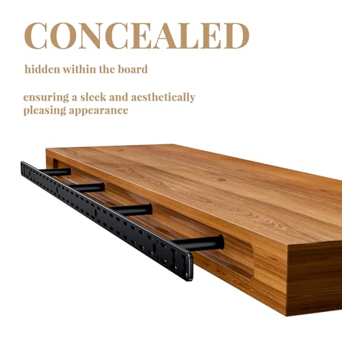 2pcs Large Shelf Brackets Long Floating Shelf Bracket Invisible Floating Shelf Hardware Heavy Duty Floating Mantel Brackets(43"X6"X1.5" Without Tools) - size: 43"X6"X1.5"