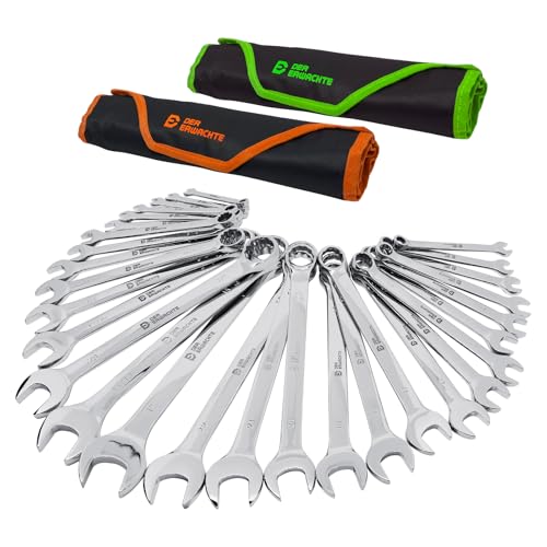 Der Erwachte 30pc Combo Wrench Set SAE Metric 1/4-1 8-22mm Storage Pouch - size: 30 Piece (Metric+Sae)