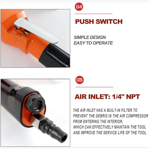 7" Pneumatic Orbital Sander Polisher, 4500 RPM Adjustable Speed Air Tool