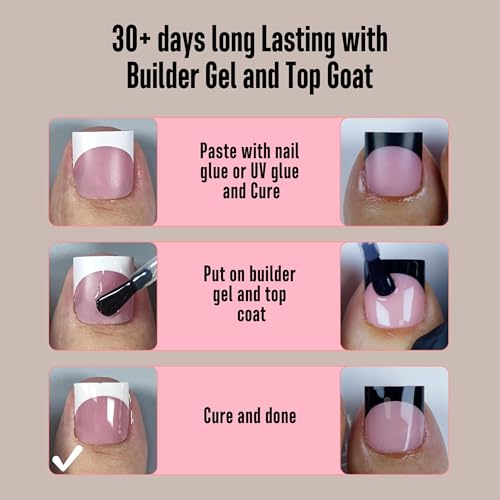 Halloween Black and White Mix Color French Tip Toe Nail Tips Press on, Sharp Square Pre-Designed Soft Gel False Toenail Extension, Medium Fake Toenails, Full Cover Acrylic for DIY x 15 Sizes 240 pcs - color: Sharp Square Black and White French Tip Mix