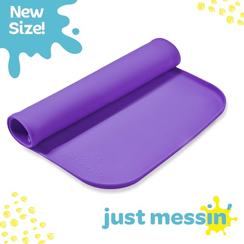 Just Messin’ Silicone Arts and Crafts Mat for Kids, 12"x 18", Purple - color: Purple, size: 12" x 18"