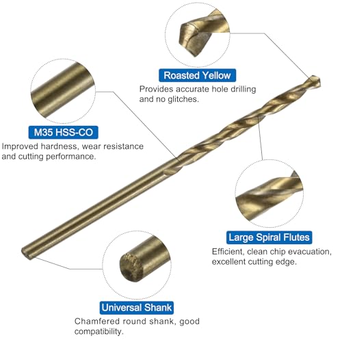 uxcell Metric Tap & Drill Bit Set, 2pcs M2.5 x 0.45 Spiral Point Thread Taps Titanium Coated and 2pcs 2.1mm Twist Drill Bits Roasted Yellow, Screw Tapping Threading Tools - size: M2.5 x 0.45 + 2.1mm