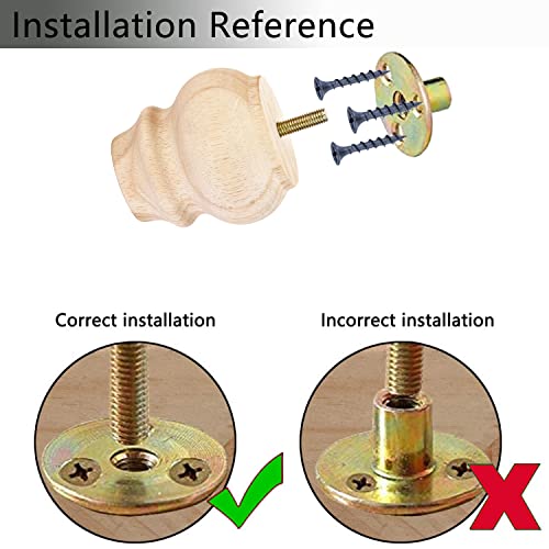 Maricome 3 Inch Unfinhsed Bun Feet Predrilled M8 Bolt Replacement Legs Couch Ottoman Sofa Wood Furniture Legs Set of 4 Screw in - color: 3 Inch Unfinished