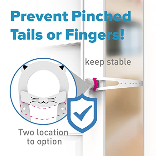Neobay Cat Door Latch with Stabilizer, Keeps Dogs Out of Litter Box - color: White 2 Packs